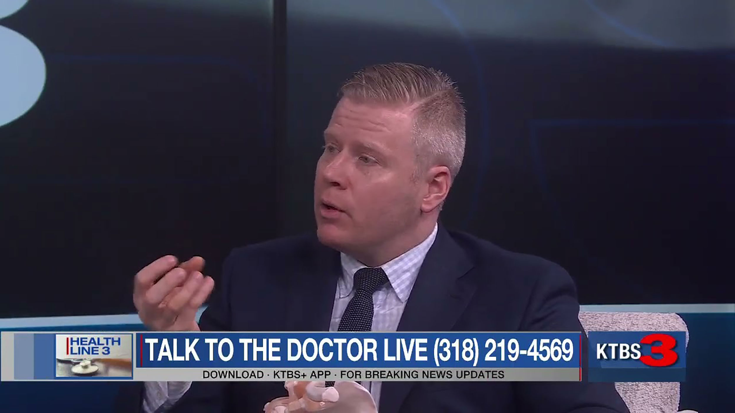 Dr. Mark C. Callanan discusses sports medicine and orthopedic injuries on KTBS Healthline 3