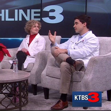 Drs. Katharine J. Balbuena and Wade A. Wyckoff discuss rehabilitation on KTBS Healthline 3